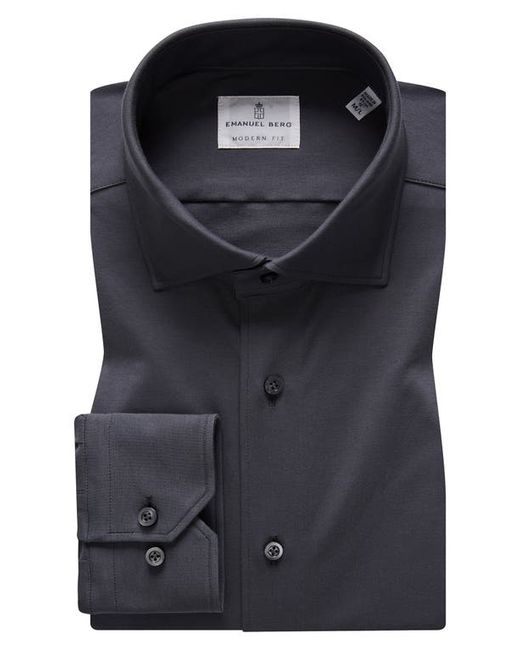 Emanuel Berg 4Flex Modern Fit Knit Button-Up Shirt in at