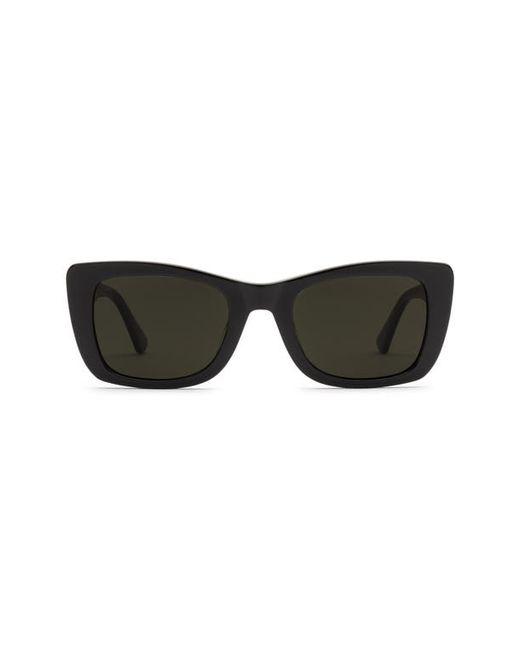 Electric Portofino 52mm Rectangular Sunglasses in Gloss Black/Grey Polar at