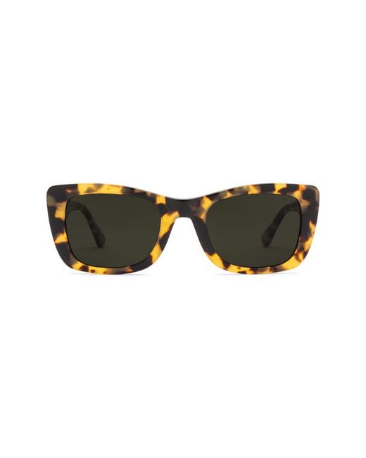 Electric Portofino 52mm Rectangular Sunglasses in Gloss Spotted Tort/Grey Polar at