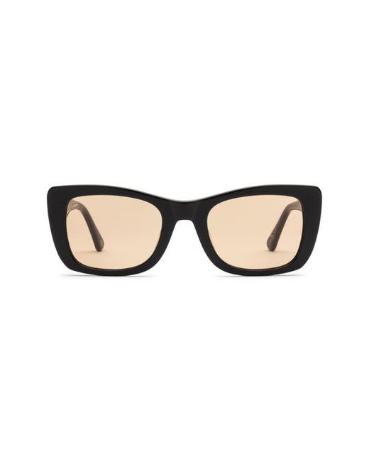 Electric Portofino 49mm Rectangular Sunglasses in Gloss Amber at