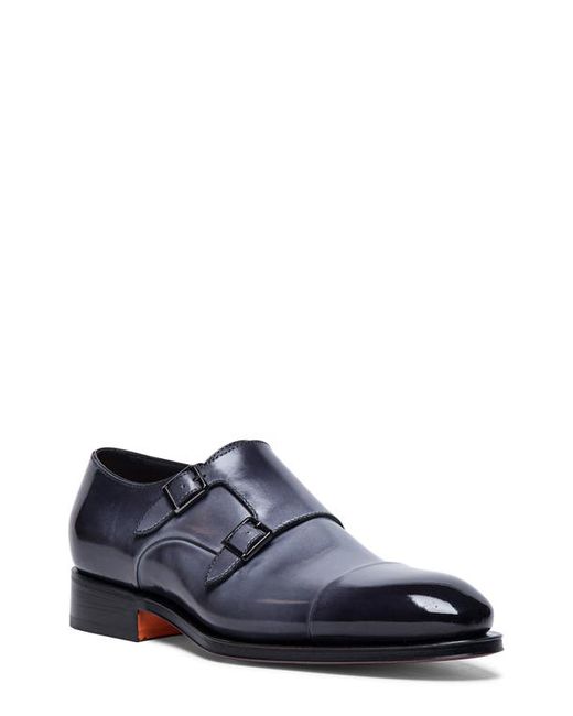 Santoni Dithered Double Monk Strap Shoe in at