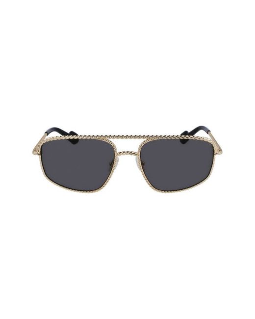 Lanvin 58mm Navigator Sunglasses in Gold/Grey at