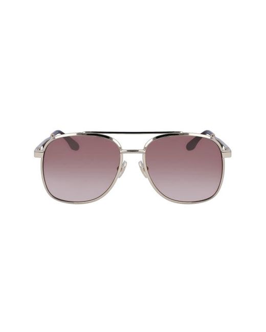 Victoria Beckham 58mm Navigator Sunglasses in Brown at