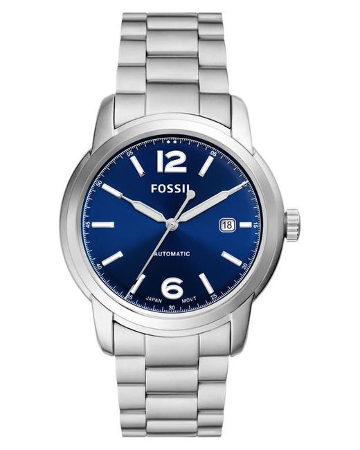 Fossil Heritage Automatic Bracelet Watch 43mm in Blue Dial at