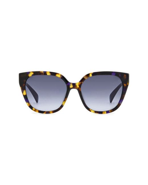 Rag & Bone 56mm Gradient Polarized Square Sunglasses in Yellow Havana/Grey Shaded at