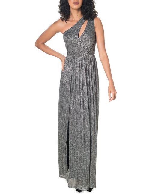 Dress the population Kienna Shimmer Cutout Detail One-Shoulder Gown in at