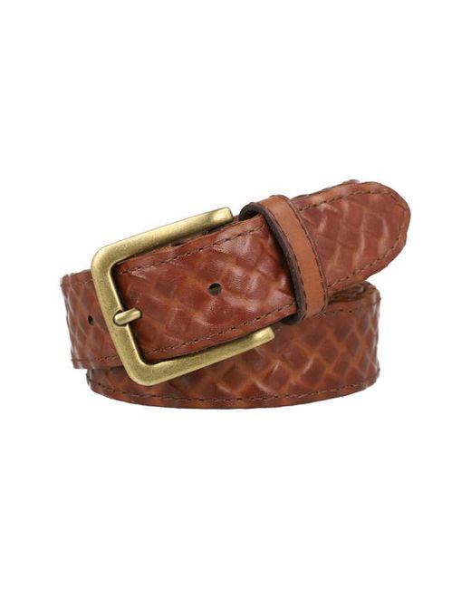 Frye Leather Covered Woven Belt in at