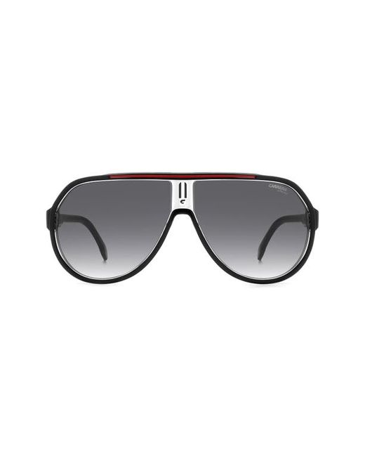 Carrera 64mm Oversize Gradient Aviator Sunglasses in Black Grey Shaded at
