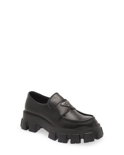 Prada Monolith Lug Sole Loafer in at