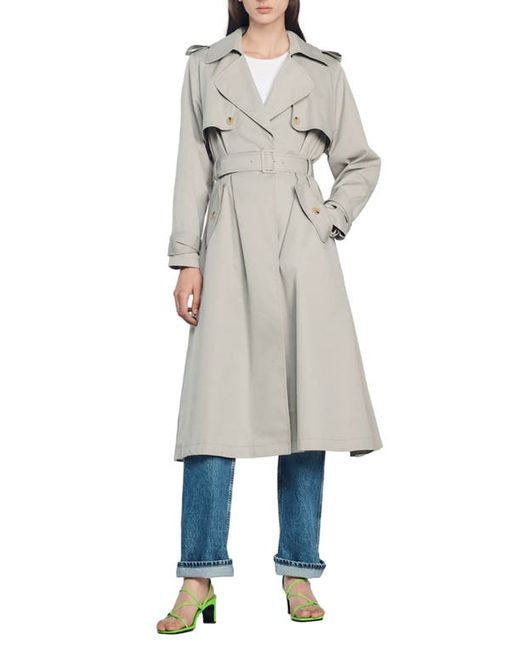 Sandro Jacob Pleated Trench Coat in at
