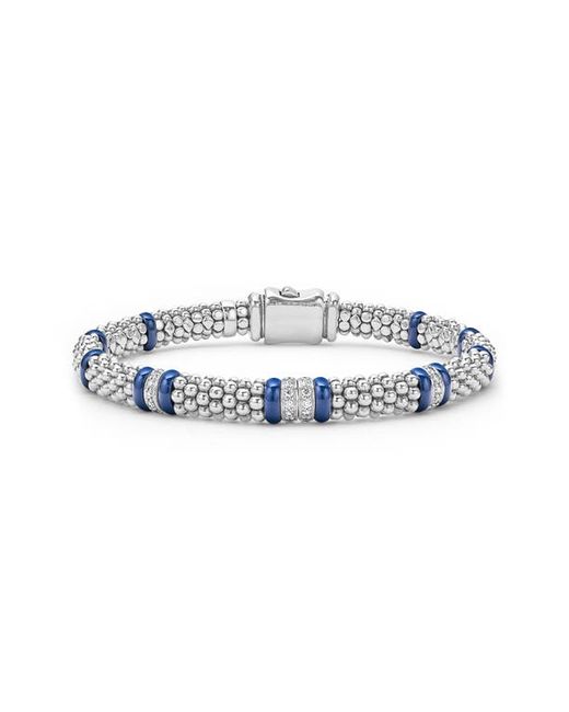 Lagos Caviar Diamond Ceramic Station Rope Bracelet in at