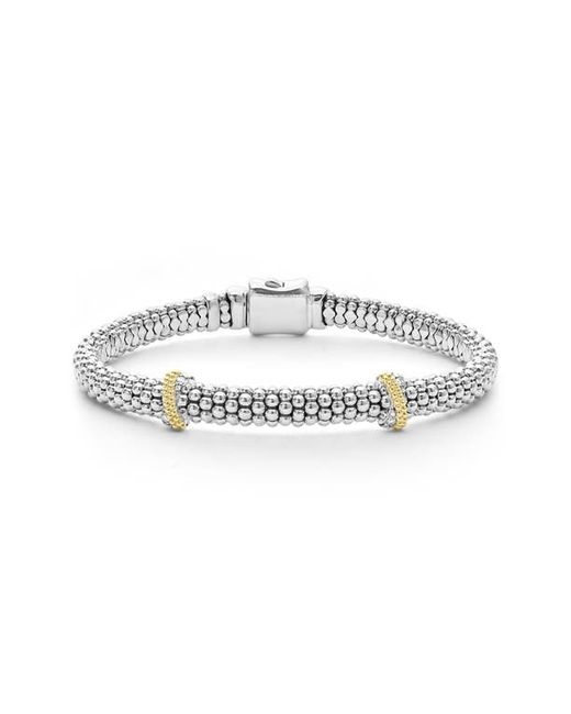 Lagos Caviar Luxe Diamond Station Rope Bracelet in at