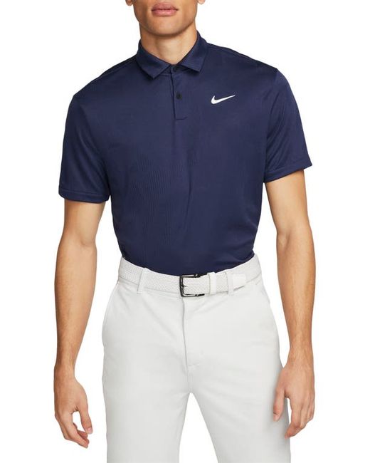 Nike Golf Dri-FIT Tour Jacquard Golf Polo in Midnight Navy/White at