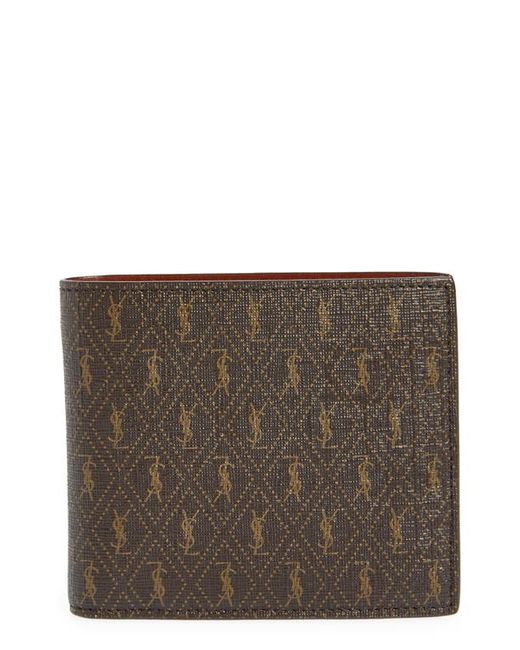 Saint Laurent Le Monogramme Coated Canvas Bifold Wallet in at