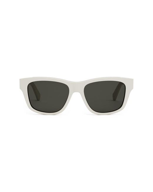 Celine Monochroms 55mm Square Sunglasses in Ivory Smoke at