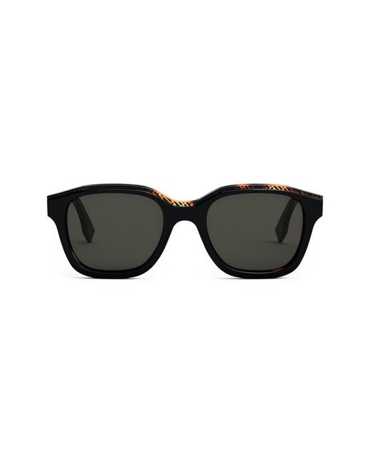 Fendi 51mm Square Sunglasses in Shiny Smoke at