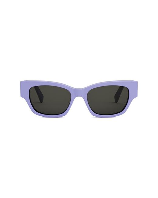 Celine Monochroms 54mm Cat Eye Sunglasses in Shiny Lilac Smoke at