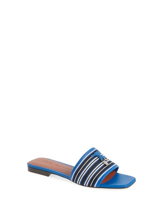 Loro Piana Charms Suitcase Stripe Slide Sandal in at