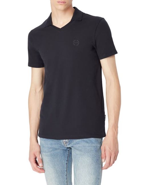 Armani Exchange Embroidered Logo Johnny Collar Piqué Polo in at