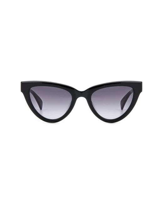 Rag & Bone 52mm Cat Eye Sunglasses in Black/Grey Shaded at