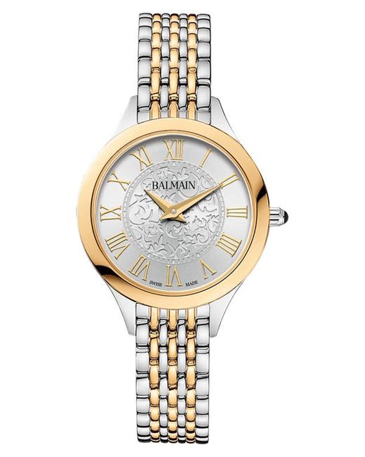 Balmain Watches Two-Tone Bracelet Strap Watch 29mm in Stainless Steel/Yellow at