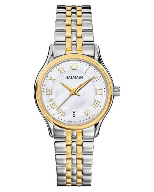 Balmain Watches Two-Tone Bracelet Watch 32mm in Stainless Steel/Yellow at