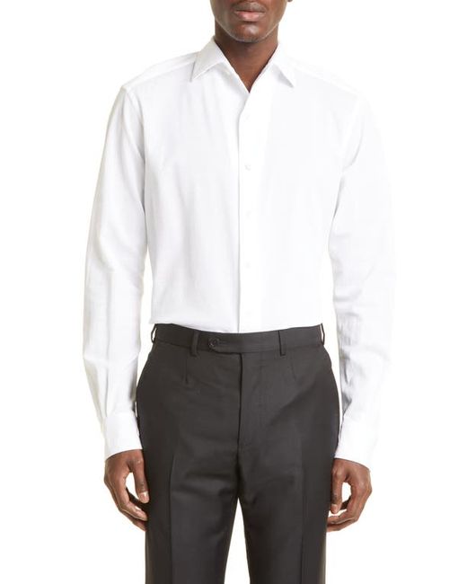 Z Zegna Cotton Jersey Button-Up Shirt in at