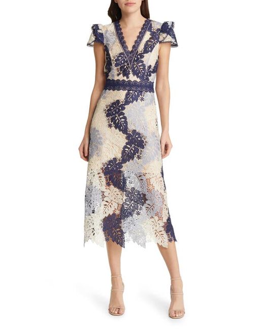 Adelyn Rae Adeline Palm Lace Midi Dress in at
