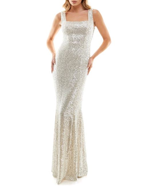 Speechless Sequin Square Neck Gown in at