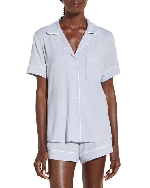 Eberjey Gisele Relaxed Jersey Knit Short Pajamas in Ice Ivory at