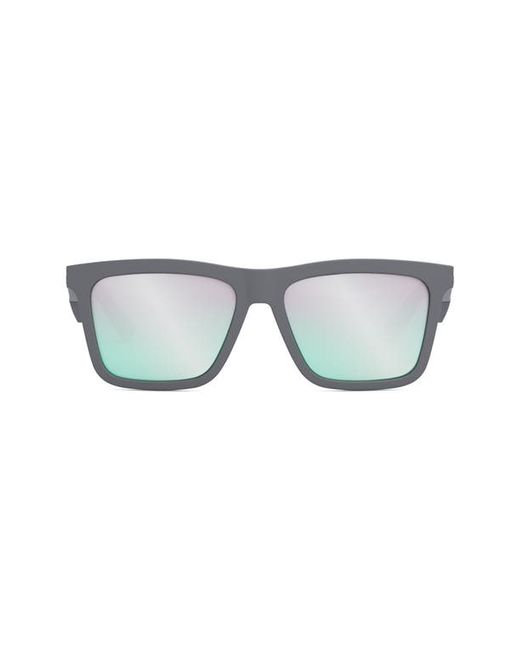 Dior 56mm Rectangular Sunglasses in Grey Mirror at