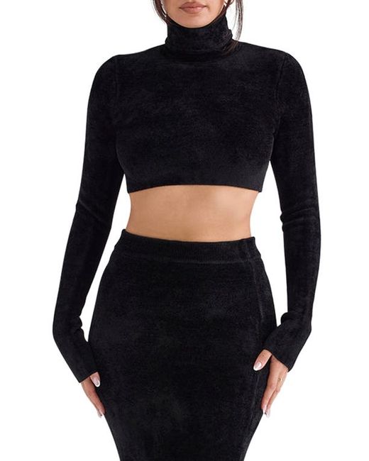 House Of Cb Crop Chenille Turtleneck Sweater in at
