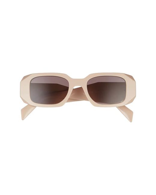 Prada Runway 49mm Rectangle Sunglasses in Powder Brown at
