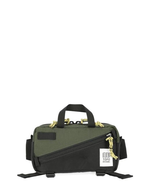 TOPO Designs Mini Quick Water Repellent Belt Bag in Black/Olive at