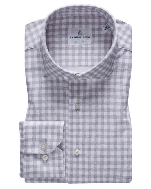 Emanuel Berg 4Flex Slim Fit Plaid Knit Button-Up Shirt in at