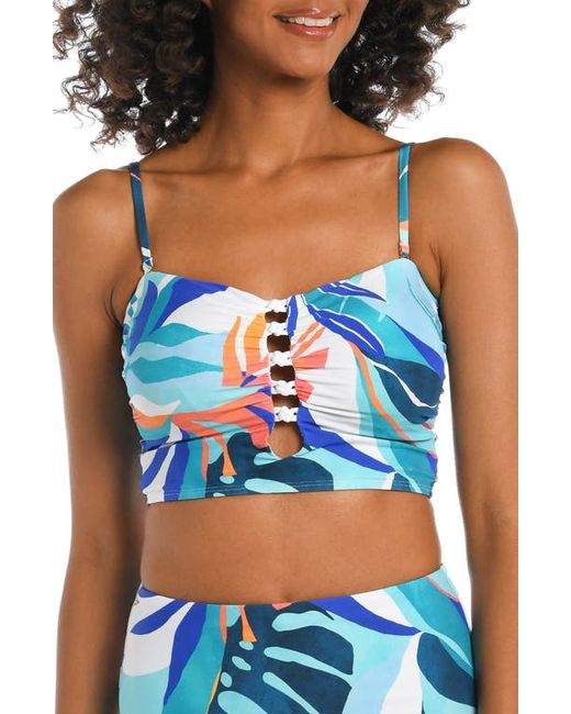 La Blanca Coastal Palms Longline Bikini Top in at