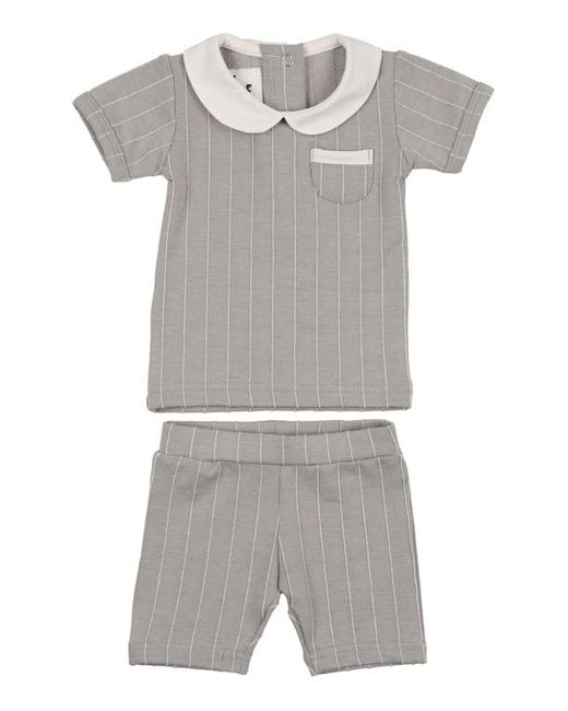 Manière Raised Stripe Short Sleeve Top Shorts Set in at
