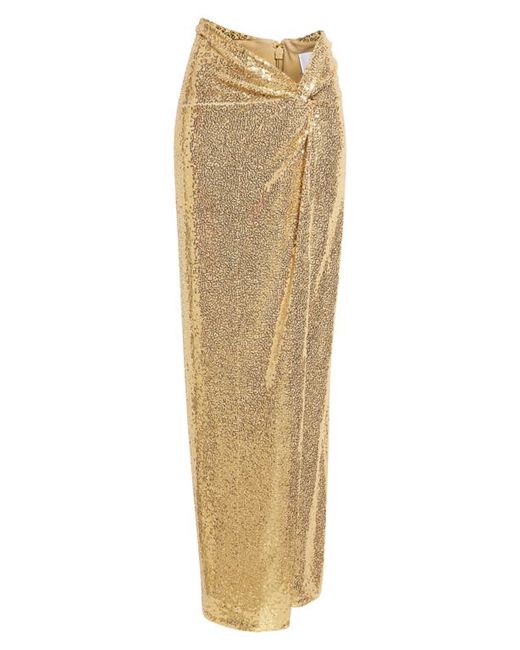 Michael Kors Collection Hand Embroidered Sequin Stretch Jersey Pareo Skirt in at
