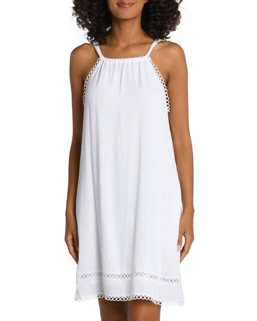 La Blanca Illusion Crinkle Cover-Up Dress in at