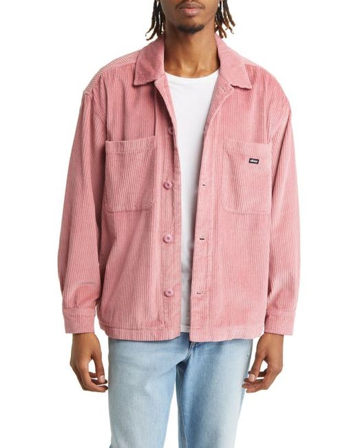 Obey Monte Corduroy Button-Up Shirt Jacket in at