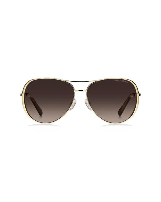 Marc Jacobs 59mm Gradient Aviator Sunglasses in Gold Havana at