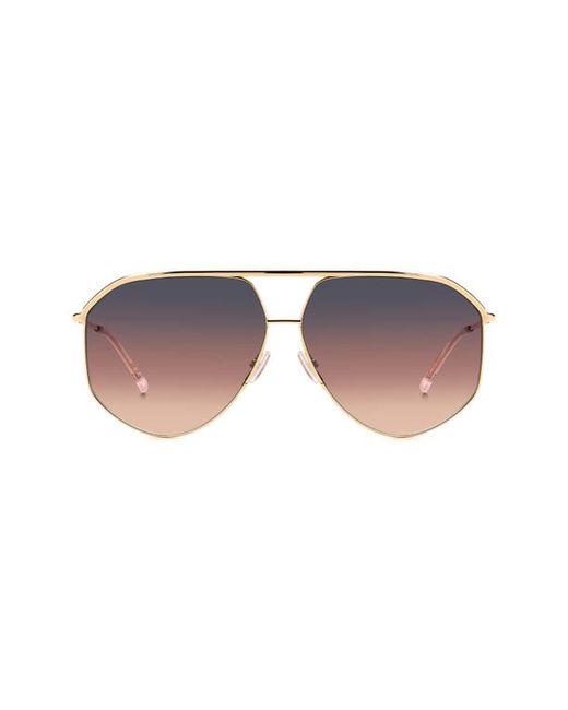 Isabel Marant Wild Metal 64mm Gradient Oversize Aviator Sunglasses in Rose Gold/Grey at