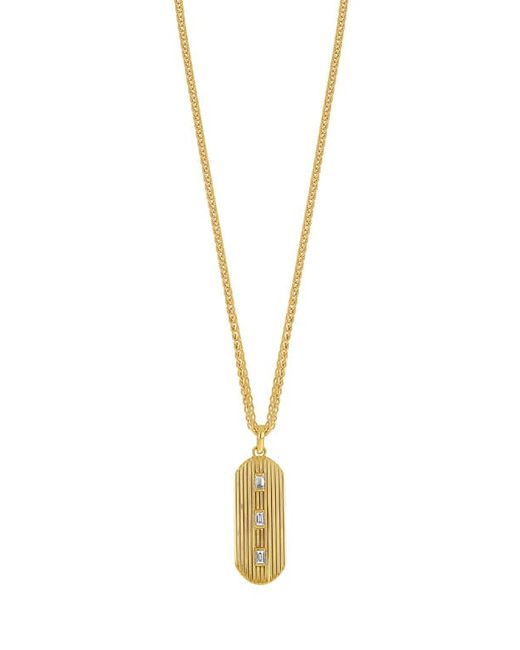 Bony Levy Baguette Diamond Dog Tag Pendant Necklace in at