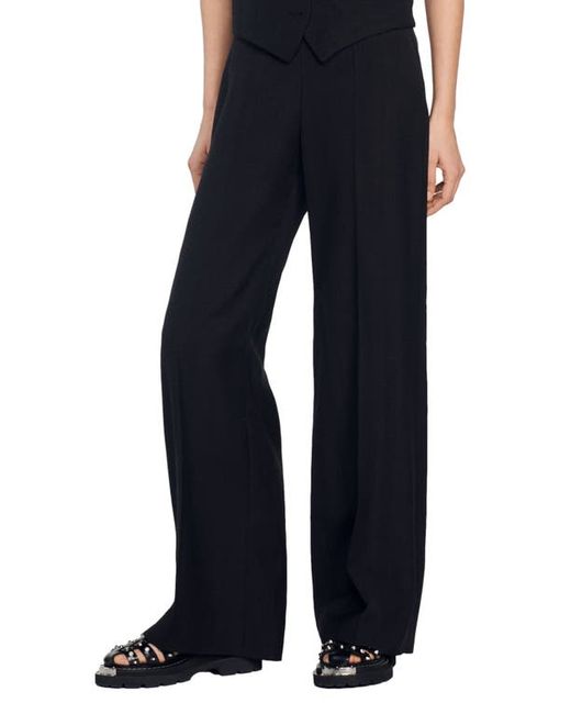 Sandro Enrique High Waist Wide Leg Trousers in at