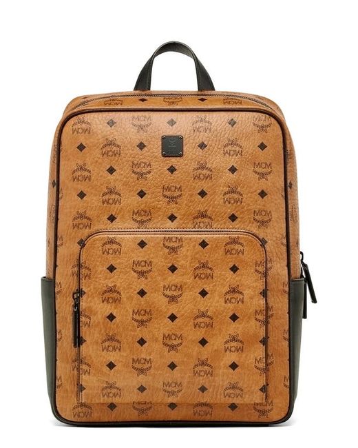 Mcm Medium Aren Coated Canvas Backpack in at