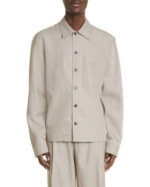 Bottega Veneta Relaxed Fit Wool Button-Up Shirt in at
