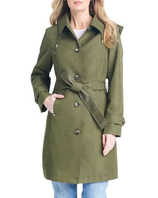 Sanctuary Single Breasted Hooded Water Resistant Trench Coat in at