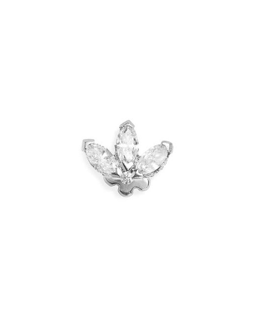 Maria Tash Engraved Diamond Lotus Stud Earring in at
