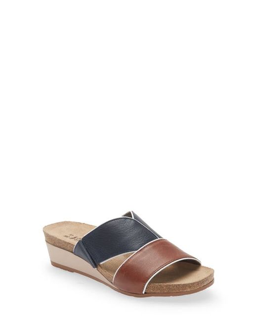Naot Tiara Wedge Sandal in Soft Chestnut/Soft Ink at