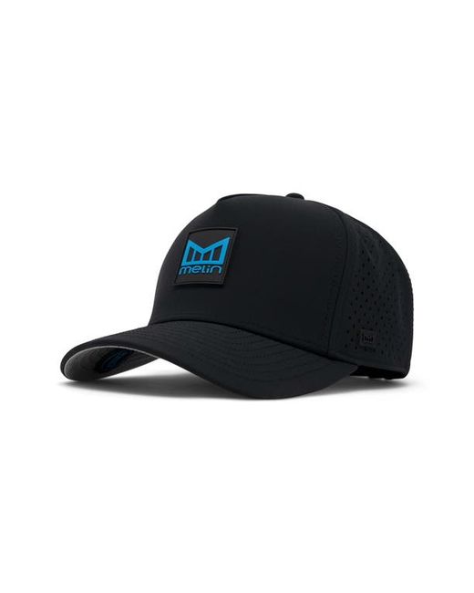 Melin Hydro Odyssey Stacked Water Repellent Baseball Cap in Black/Electric at